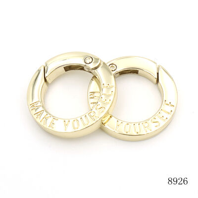 Gold Filled Round Spring Clasp 19.6mm Spring Flat O Ring Carabiner Open for HandBags Accessories