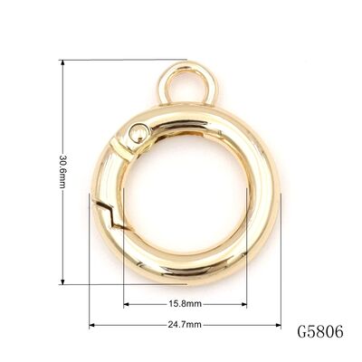 Gold Spring O Ring with Hanging Loop for Phone Lanyard Connector or Key Chain Accessories