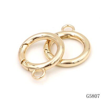 19mm Zinc Alloy Spring Round Circle Carabiner Spring O Ring Loop Keychain Accessories