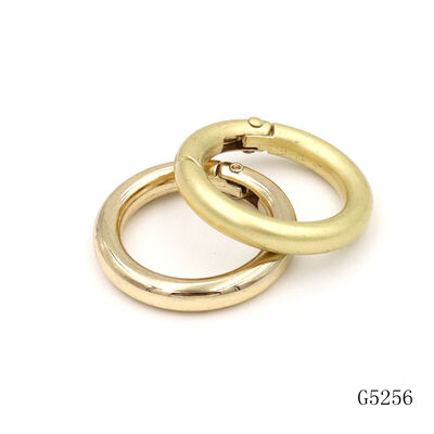 25mm Metal round carabiner Gold galvanized Spring push gate O ring clasp for key charm