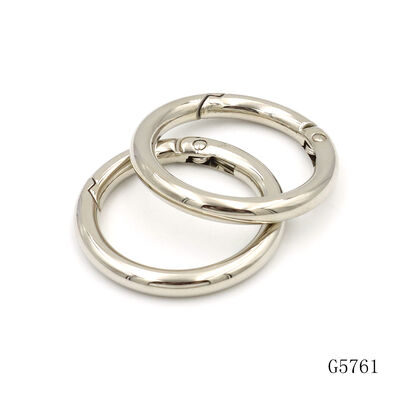 Handbag Hardware Accessories 32mm Zinc Alloy Spring Round Circle Carabiner Spring Ring