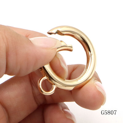 19mm Zinc Alloy Spring Round Circle Carabiner Spring O Ring Loop Keychain Accessories
