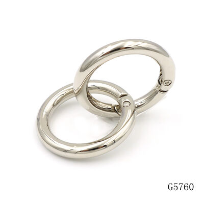 36mm Outer Diameter Polished Zinc Alloy Round Spring Ring for Bag Hardware