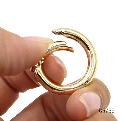27mm Openable Push Gate Metal Spring O Ring Clip, Popular Circular Spring Key Ring Clasp for Keychains & Bag Charm Accessories