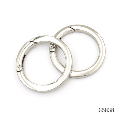 50mm Outer 38mm Inner Polished Alloy Large Spring O Ring Clasp for Handbag Hardware