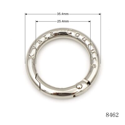 Quality 1" Inch Round Metal Spring O Rings Custom Logo Circle Carabiner Clips