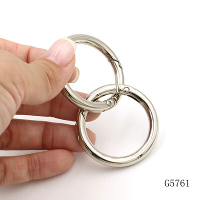 Handbag Hardware Accessories 32mm Zinc Alloy Spring Round Circle Carabiner Spring Ring