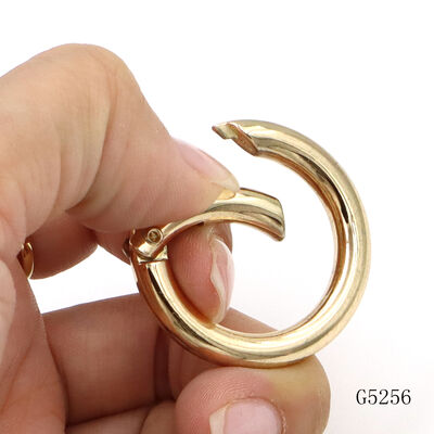 25mm Metal round carabiner Gold galvanized Spring push gate O ring clasp for key charm
