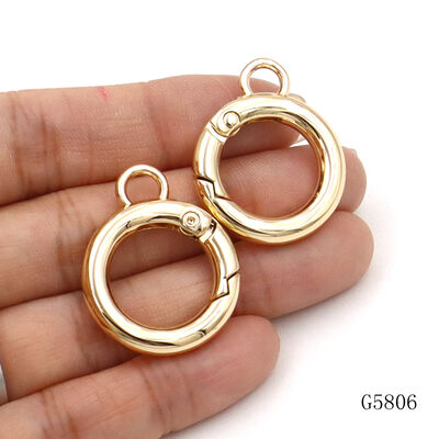 Gold Spring O Ring with Hanging Loop for Phone Lanyard Connector or Key Chain Accessories