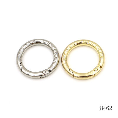Quality 1" Inch Round Metal Spring O Rings Custom Logo Circle Carabiner Clips