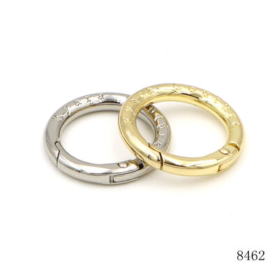 Quality 1" Inch Round Metal Spring O Rings Custom Logo Circle Carabiner Clips
