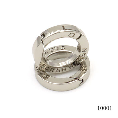 Decorative Bag Accessories Silver Plated Engraved Spring Gate Ring Clasp with Personalized Logo