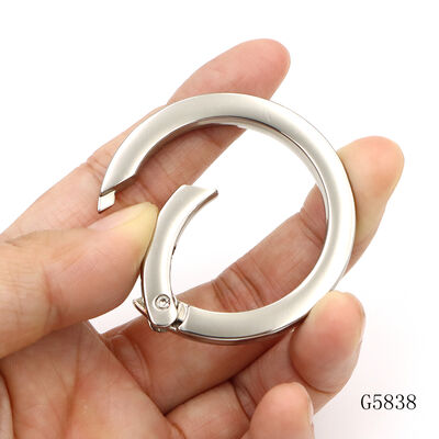 50mm Outer 38mm Inner Polished Alloy Large Spring O Ring Clasp for Handbag Hardware