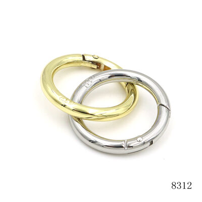 42.1*31.5mm Round Shape Metal Gate Ring Custom Metal Spring O Ring with Logo Text