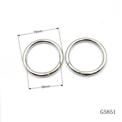 Custom Size 56mm Zinc Alloy Spring Round Ring Spring Ring Circle Carabiner Handbag Hardware Accessories 