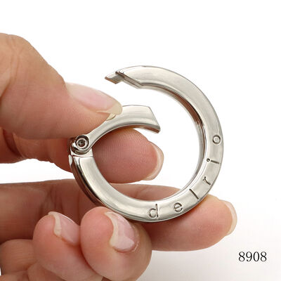 Zinc Alloy Openable Metal Ring Clip Spring Snap Gate Clasp Custom Bag O Ring Hook