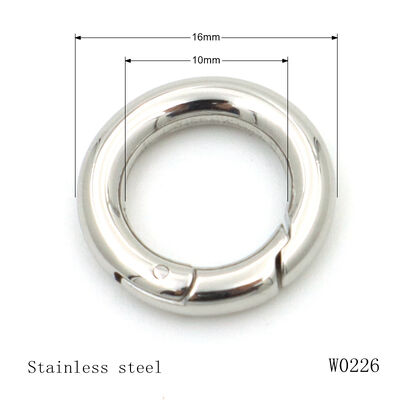 mini size 10mm stainless steel spring ring 316 steel carabiner for keychain handbag hardware accessories