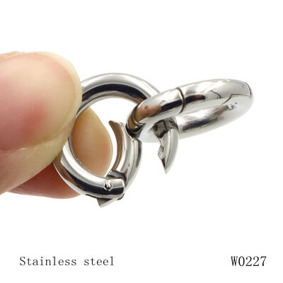 Luxury Stainless Steel Spring O Ring Size Options Logo Laser Clasp Carabiner Round Ring