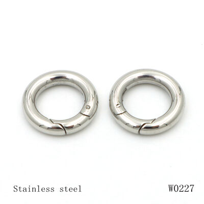 Luxury Stainless Steel Spring O Ring Size Options Logo Laser Clasp Carabiner Round Ring