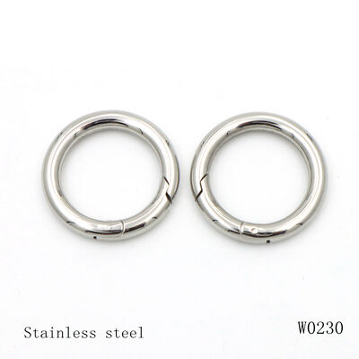 Stainless Steel Spring Ring 28mm x 20mm - Round Wire Snap Clasp for Bags & Keychains