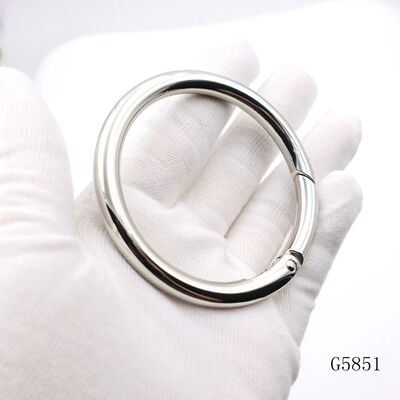 Custom Size 56mm Zinc Alloy Spring Round Ring Spring Ring Circle Carabiner Handbag Hardware Accessories 