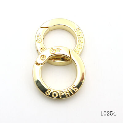 26mm Gold Spring Ring O Ring Carabiner Open Gate Ring with Custom Logo