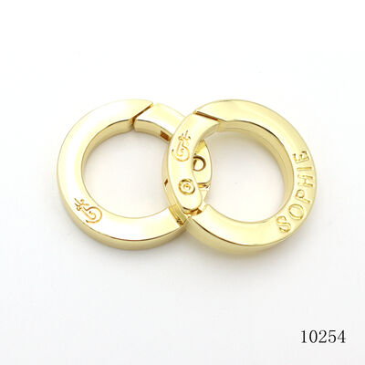 26mm Gold Spring Ring O Ring Carabiner Open Gate Ring with Custom Logo