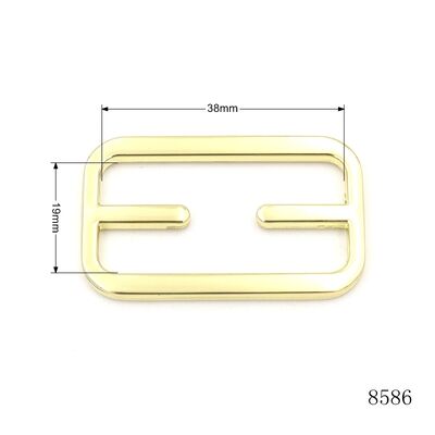38mm Shiny Gold Metal Triglide Slide Adjuster Buckle Custom Logo Hardware Buckle for Purse strap
