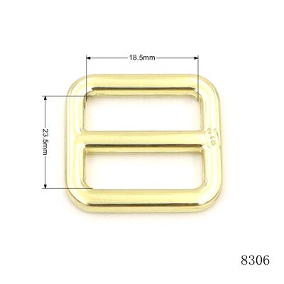 Smooth Edge Thick Gauge Metal Center Bar Buckle Gloss Plated Zinc Alloy Slide Adjuster for Designer Handbag Shoulder Strap