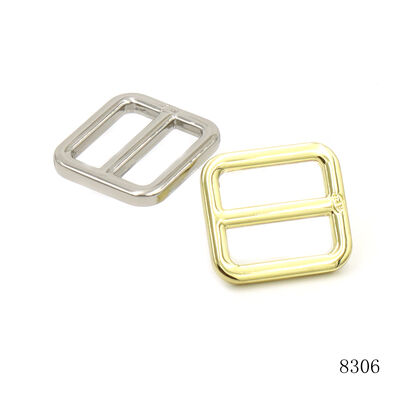 Smooth Edge Thick Gauge Metal Center Bar Buckle Gloss Plated Zinc Alloy Slide Adjuster for Designer Handbag Shoulder Strap