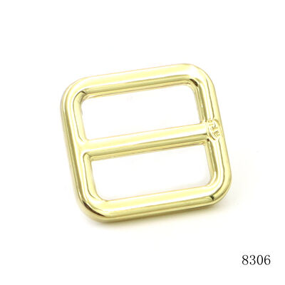 Smooth Edge Thick Gauge Metal Center Bar Buckle Gloss Plated Zinc Alloy Slide Adjuster for Designer Handbag Shoulder Strap