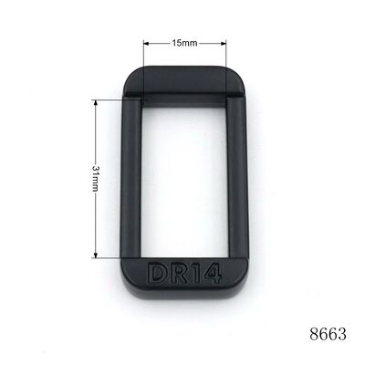 Zinc Alloy Rectangle Square Loop Buckle 31mm Inner Height Black Metal Strap Keeper Bag Hardware for Handbag Backpack Webbing