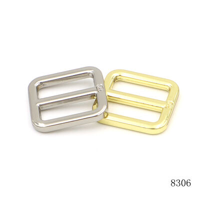 Smooth Edge Thick Gauge Metal Center Bar Buckle Gloss Plated Zinc Alloy Slide Adjuster for Designer Handbag Shoulder Strap