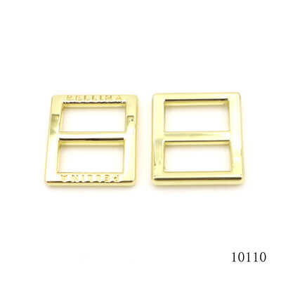 Gold Plated 16mm Inner Width Custom Metal Logo Buckle Metal Square Triglide Slide Buckle for Handbag Strap or Collar
