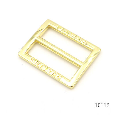 Gold Plated Metal Tri-glider Buckle 32mm Strap Adjusters Custom Logo Slider Buckles