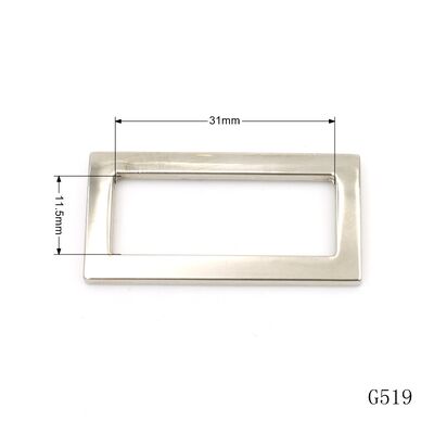 Bag Parts & Accessories Metal Square Loop Buckle Strap Adjuster Slider Zinc Alloy Metal Frame Buckle 
