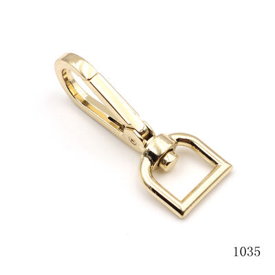 Bag Accessories Metal Swivel Snap Hook with D Ring 15mm Strap Clip Key Chain Clasp