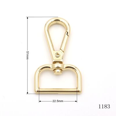 50mm Light Gold Rotating Carabiner Swivel Snap Hook High Quality Handbag Metal Clasp