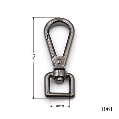 10mm Gun Metal Nickel Swivel Snap Hook Swivel Bag Snap Hook For Handbag Hardware Accessories