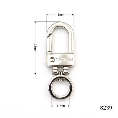 35mm Custom Logo Metal Spring Snap Hook Small Swivel Clasp for Purse and Wallet