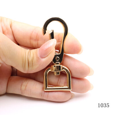 Bag Accessories Metal Swivel Snap Hook with D Ring 15mm Strap Clip Key Chain Clasp