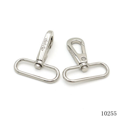 Nickel Logo Engraved Nickel Swivel Snap Hook Metal Hooks For Handbag Fittings