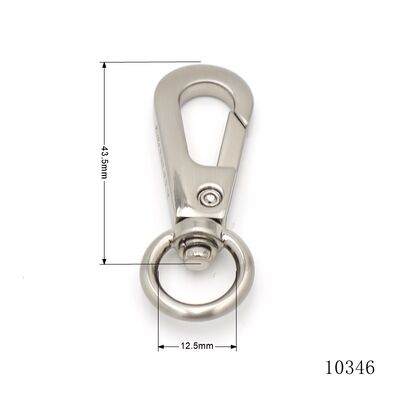 Matt Nickel Customized Logo Engraved Swivel Snap Hook Metal Carabiner Clasp Hooks For Handbag Hardware Accessories