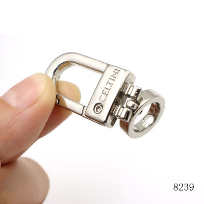 35mm Custom Logo Metal Spring Snap Hook Small Swivel Clasp for Purse and Wallet