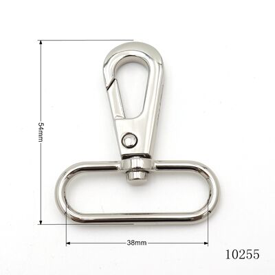 Nickel Logo Engraved Nickel Swivel Snap Hook Metal Hooks For Handbag Fittings