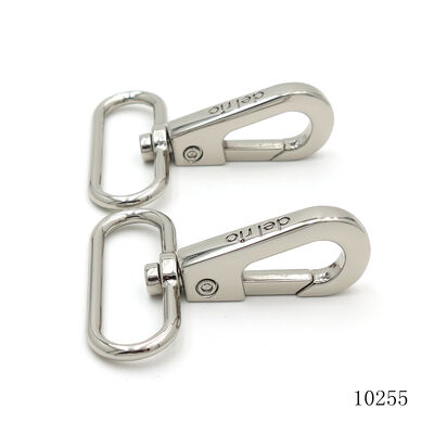 Nickel Logo Engraved Nickel Swivel Snap Hook Metal Hooks For Handbag Fittings