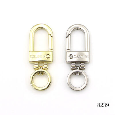 35mm Custom Logo Metal Spring Snap Hook Small Swivel Clasp for Purse and Wallet