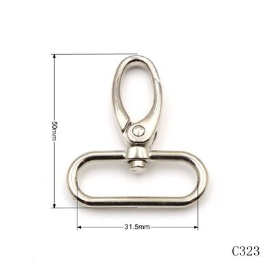 High Quality Standard Size Various Size Nickel Swivel Snap Hook Metal Clasp Hooks For Handbag Hardware