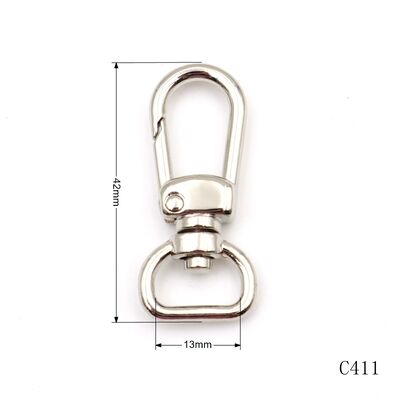 Nickel 13mm Metal Swivel Snap Hook Metal Clasp Snap Hooks For Handbag 