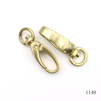 Quality Brush Gold Metal Key Chain Clasp Small Metal Swivel Snap Hook Dog Clip